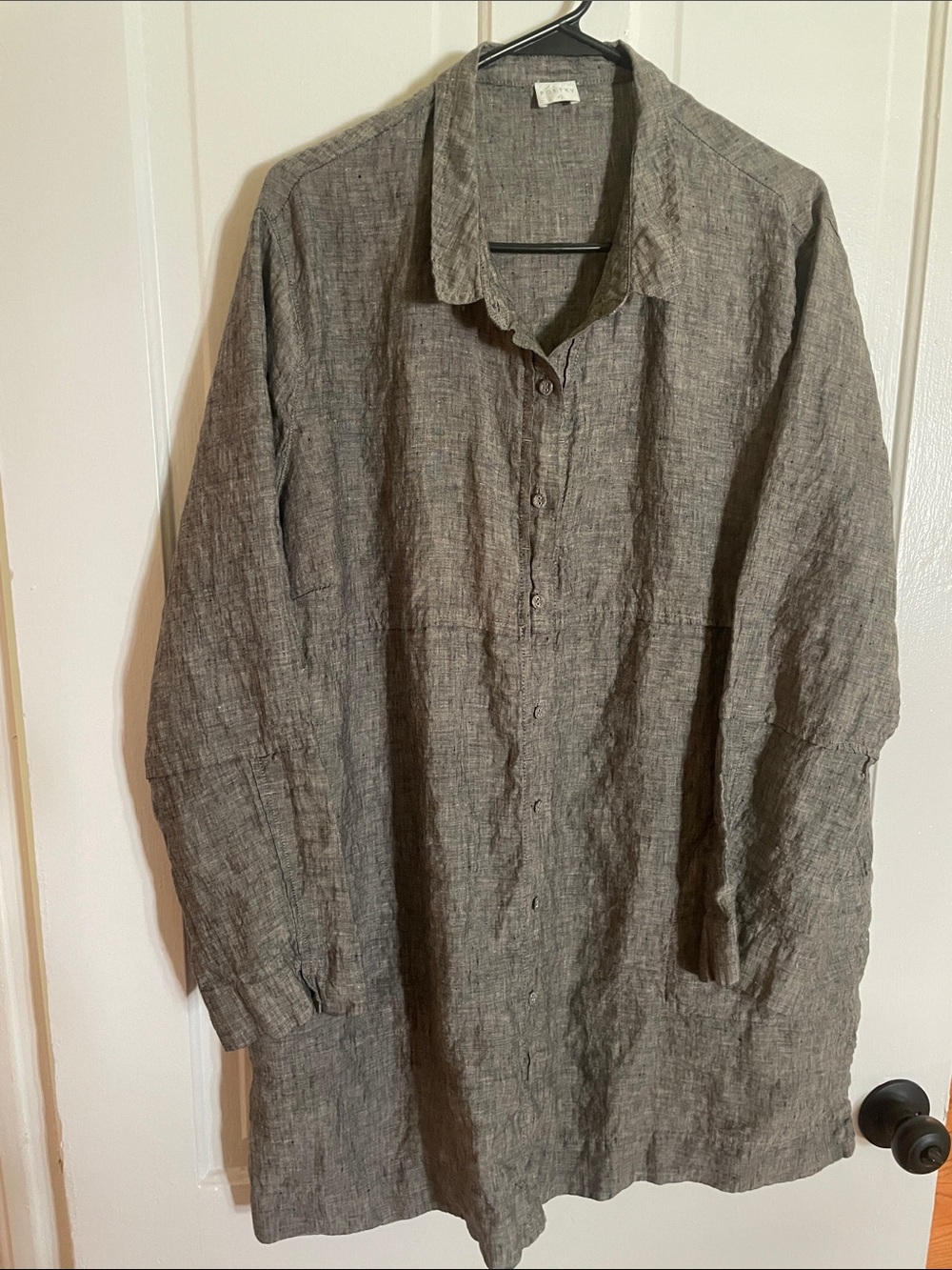 Poetry Gray Button-Down Linen Tunic